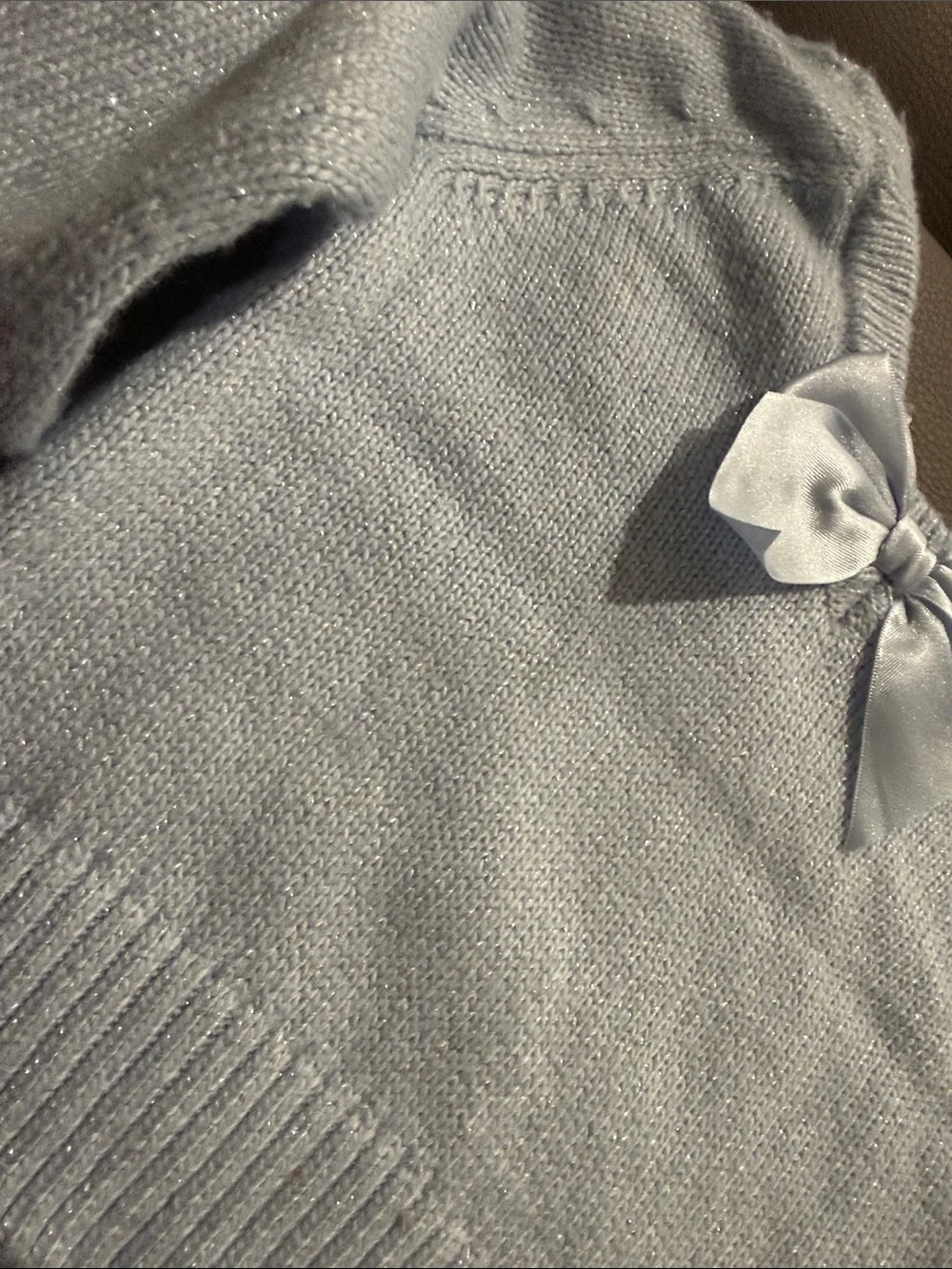 Gymboree Light Blue Cable Knit shimmer Crewneck Sweater